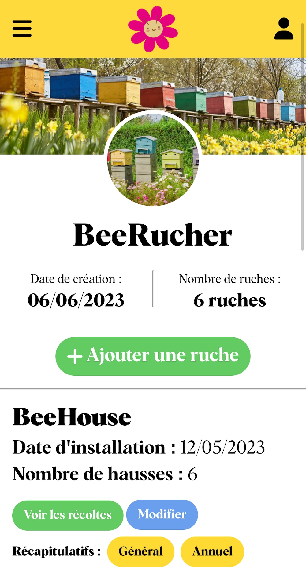 Capture d'écran de l'application Beetrav