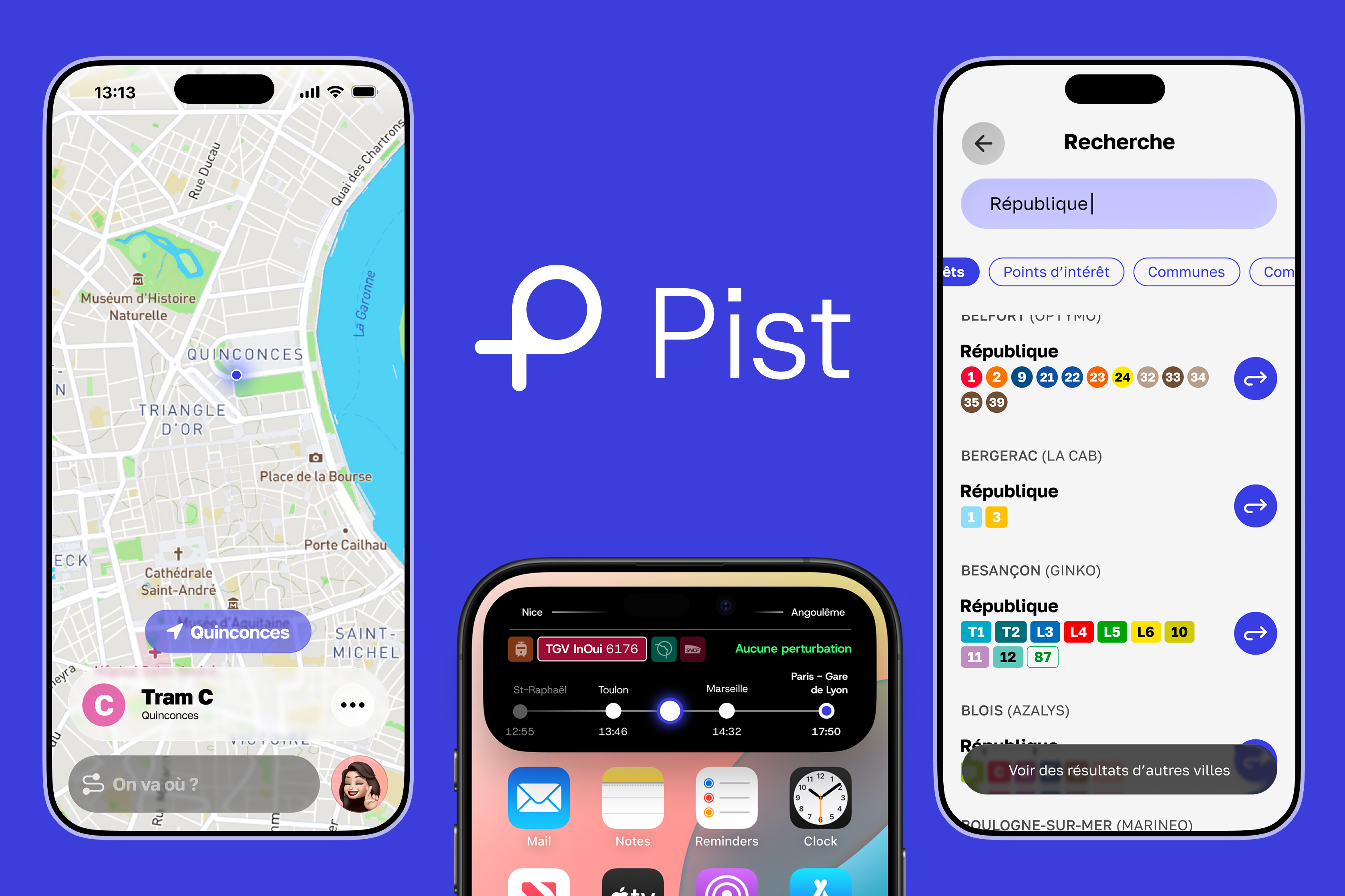 Capture d'écran de la maquette de Pist